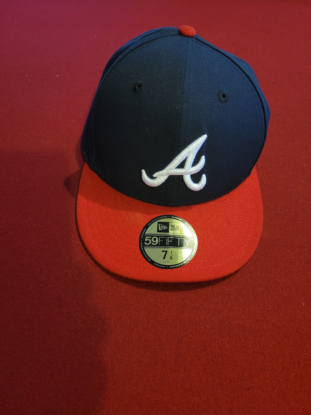 New Era Atlanta Braves Navy and Red 59FIFTY Fitted Hat